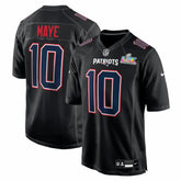 Drake Maye New England Patriots Super Bowl LX Patch Carbon Fashion Game Jersey - Black | Nike for sale