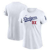 Los Angeles Dodgers Women's 9X Champions T-Shirt - White | Nike