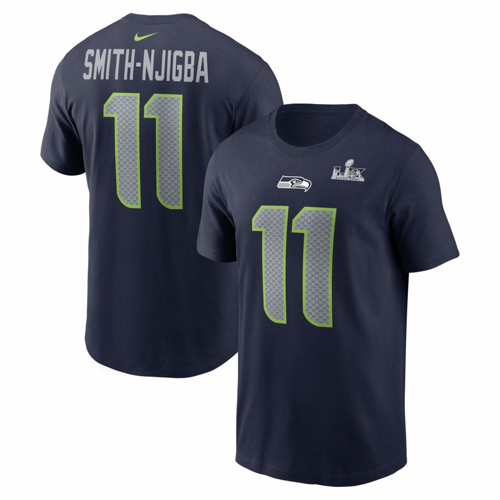Jaxon Smith-Njigba Seattle Seahawks Super Bowl LX Patch Name & Number T-Shirt - College Navy | Nike cheap