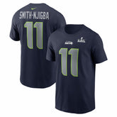 Jaxon Smith-Njigba Seattle Seahawks Super Bowl LX Patch Name & Number T-Shirt - College Navy | Nike cheap