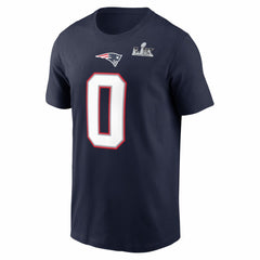 Christian Gonzalez New England Patriots Super Bowl LX Patch Name & Number T-Shirt - Navy | Nike sale