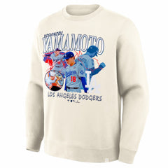Yoshinobu Yamamoto Los Angeles Dodgers Montage Legacy Sweatshirt - Cream
