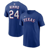 Brandon Nimmo Texas Rangers Home Name & Number T-Shirt - Royal | Nike