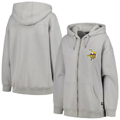 Minnesota Vikings The Wild Collective Women's Faux Fur Lined Tri-Blend Full-Zip Hoodie - Gray cheap