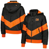 Cincinnati Bengals The Wild Collective Women's Puffer Full-Zip Hoodie - Black outlet
