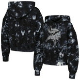 Minnesota Vikings The Wild Collective Women's Tie-Dye Cropped Pullover Hoodie - Black for sale