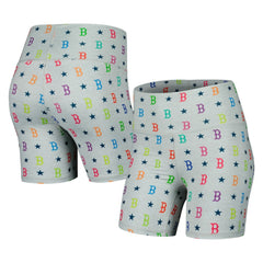 Boston Red Sox Terez Women's TLC Rainbow Shorts - Gray