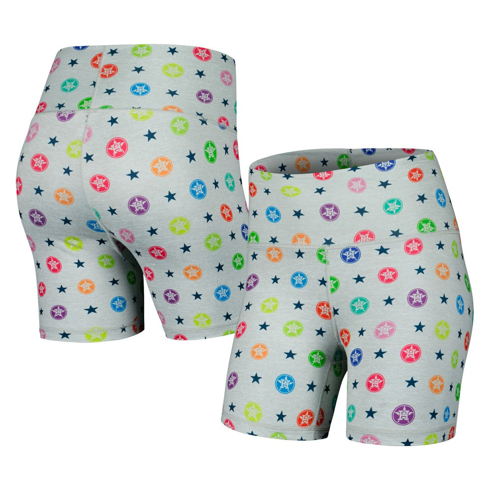 Houston Astros Terez Women's TLC Rainbow Shorts - Gray