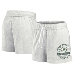 Green Bay Packers Women's Vintage Badge Shorts - Oatmeal sale