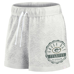 Green Bay Packers Women's Vintage Badge Shorts - Oatmeal sale