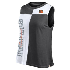 Cincinnati Bengals FanaticsWomen's Script Color Block Tank Top - Black/White for sale