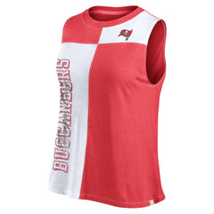 Tampa Bay Buccaneers FanaticsWomen's Script Color Block Tank Top - Red/White discount