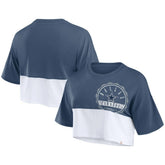 Dallas Cowboys Women's Boxy Color Split Cropped T-Shirt - Navy/White on sale