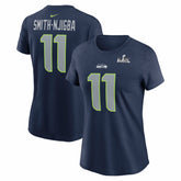 Jaxon Smith-Njigba Seattle Seahawks Women's Super Bowl LX Patch Name & Number T-Shirt - College Navy | Nike sale