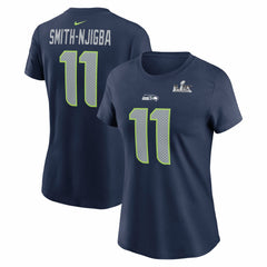 Jaxon Smith-Njigba Seattle Seahawks Women's Super Bowl LX Patch Name & Number T-Shirt - College Navy | Nike sale