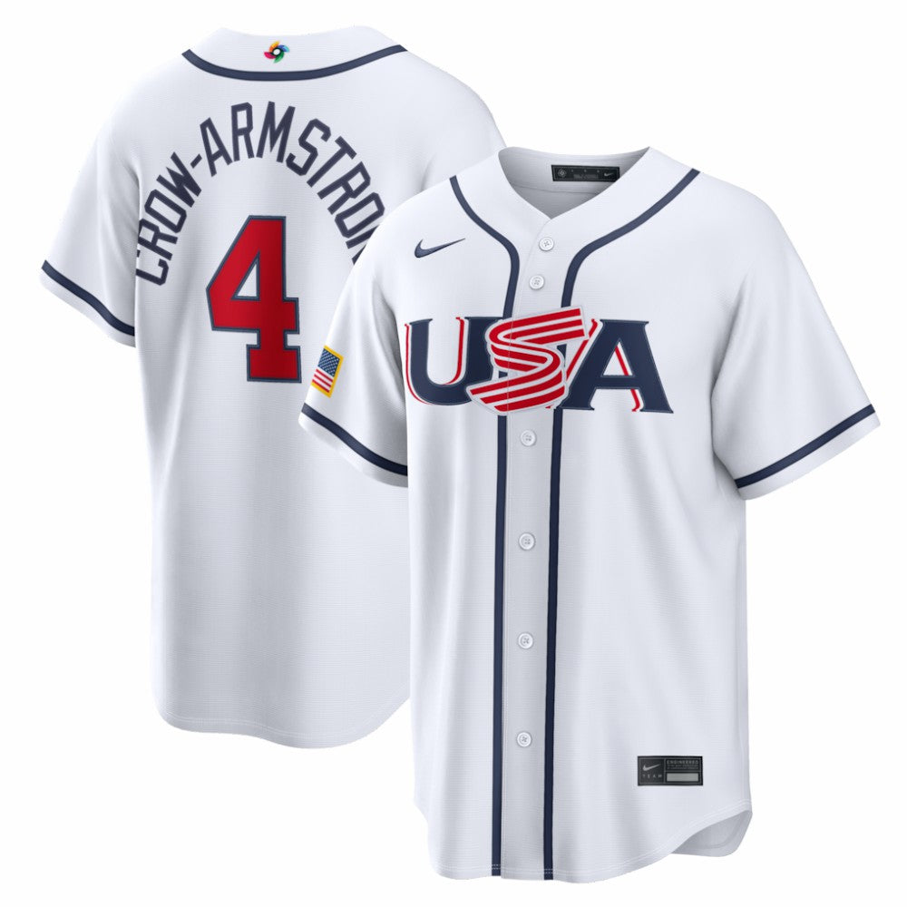 Pete Crow-Armstrong USA Baseball 2026 World Baseball Classic Home Stadium Jersey - White | Nike