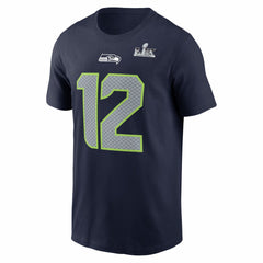 12s Seattle Seahawks Super Bowl LX Patch Name & Number T-Shirt - College Navy | Nike for sale