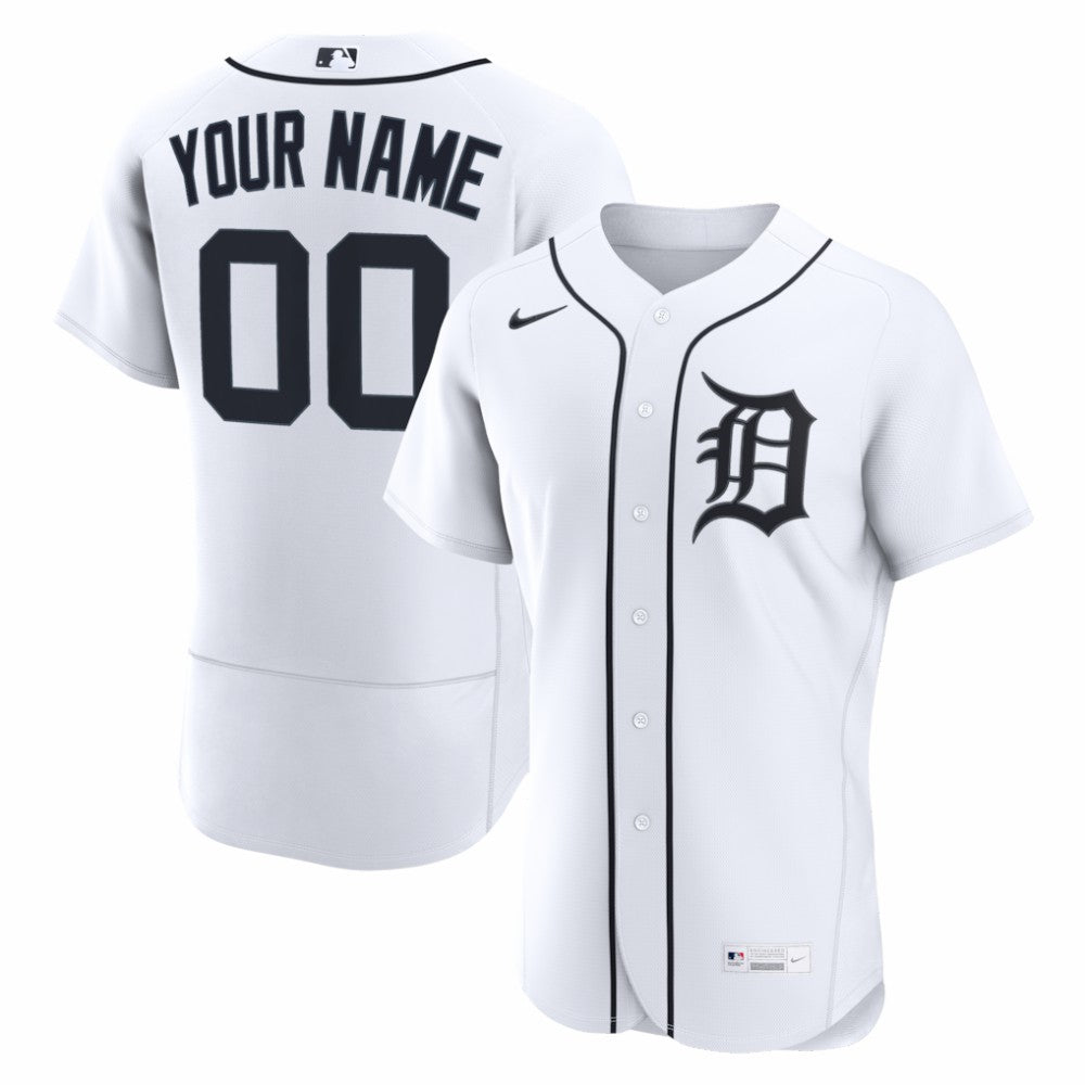Detroit Tigers Home Authentic Custom Jersey - White | Nike