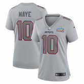 Drake Maye New England Patriots Women's Super Bowl LX Patch Atmosphere Fashion Game Jersey - Silver | Nike sale