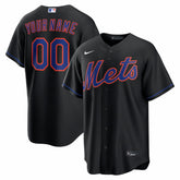 New York Mets Alternate Replica Custom Jersey - Black | Nike