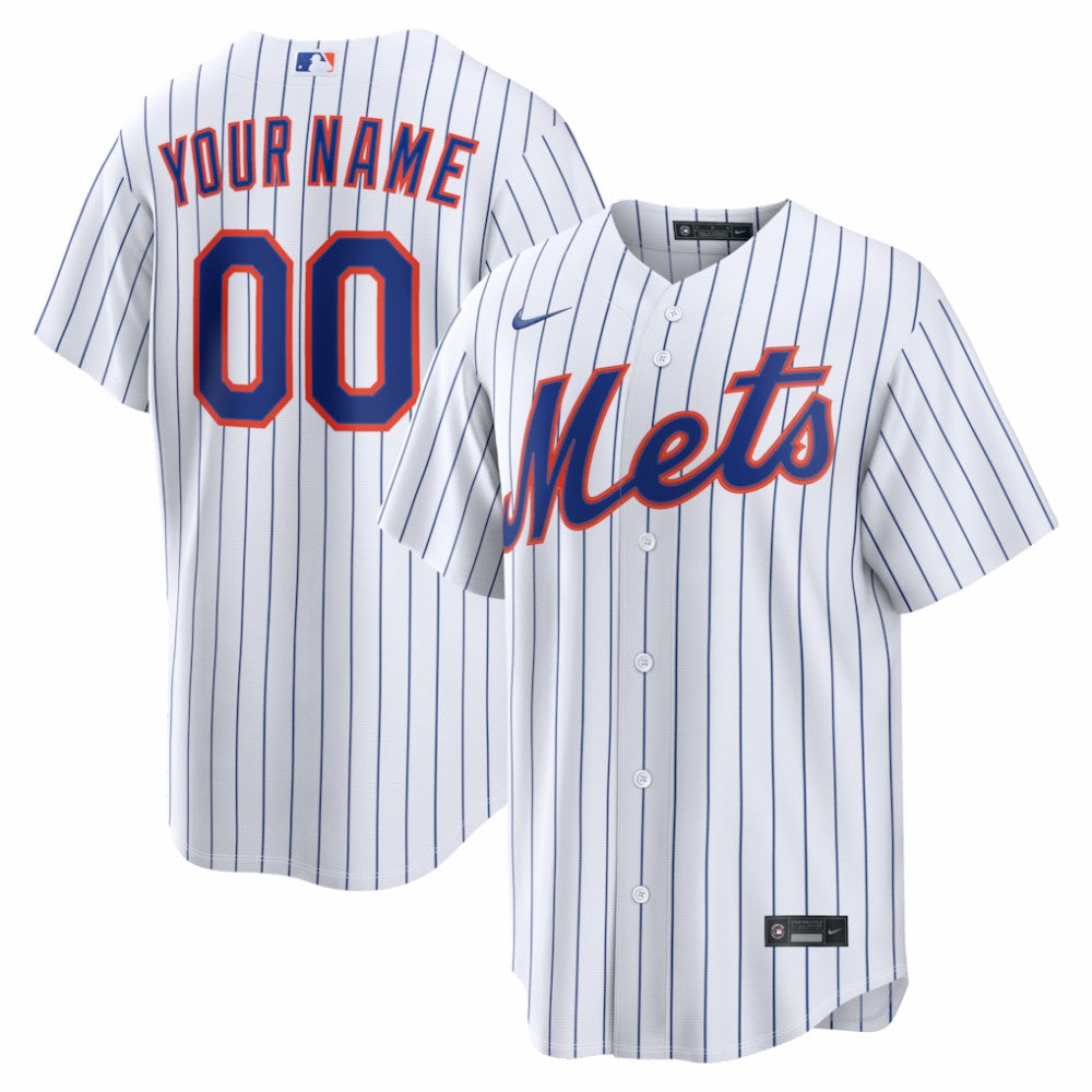 New York Mets Home Replica Custom Jersey - White | Nike