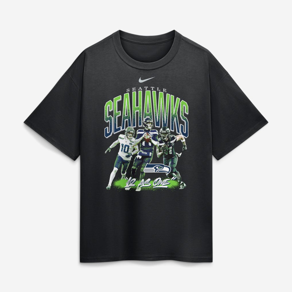 Seattle Seahawks 12 As One Loose T-Shirt - Black | Nike cheap