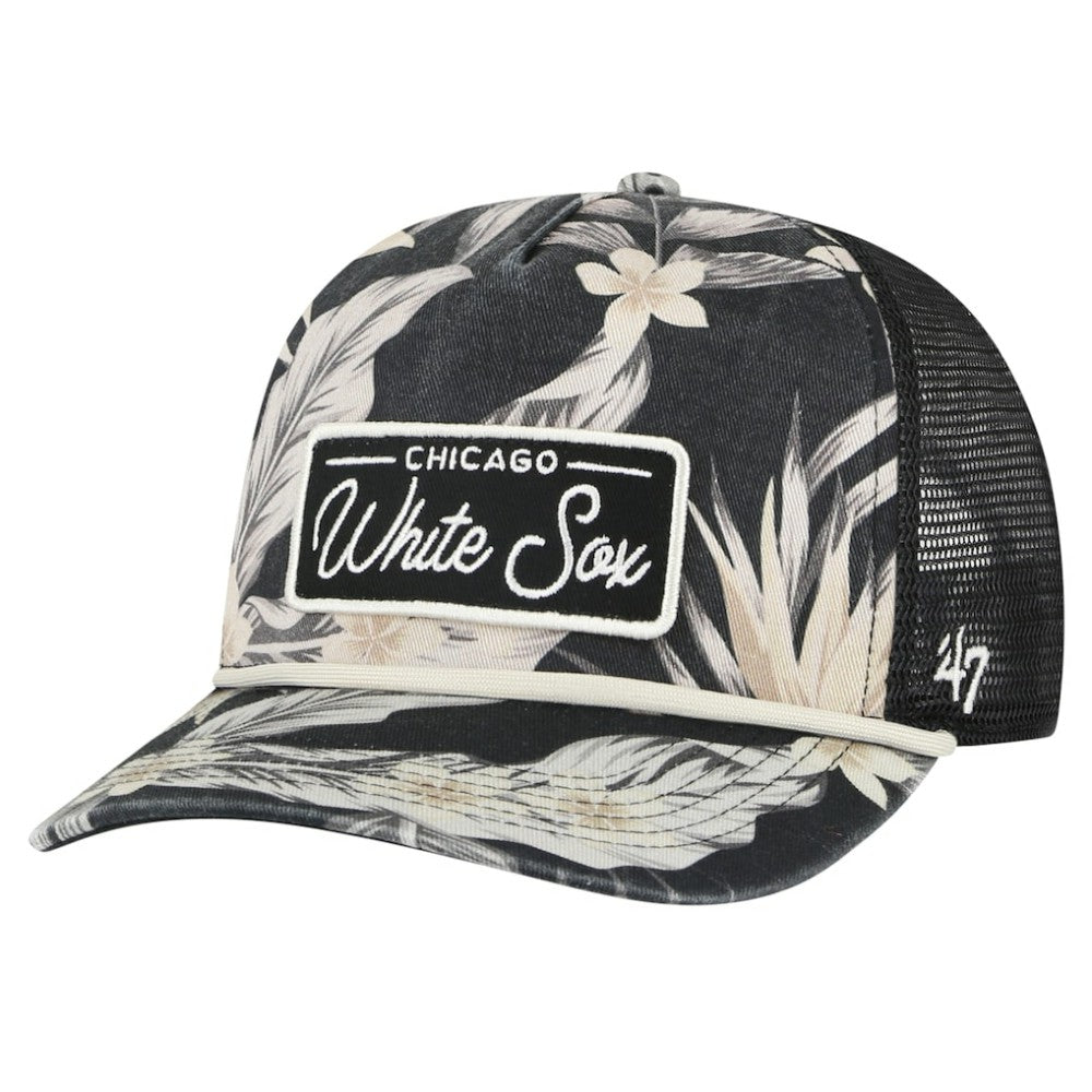Chicago White Sox Tropicalia Trucker Hitch Adjustable Hat - Black | 47 brand