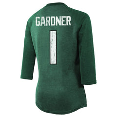 Ahmad Sauce Gardner New York Jets Majestic Threads Women's Player Name & Number Tri-Blend 3/4-Sleeve Fitted T-Shirt - Green online