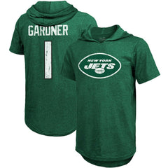Ahmad Sauce Gardner New York Jets Majestic Threads Player Name & Number Tri-Blend Hoodie T-Shirt - Heather Green for sale