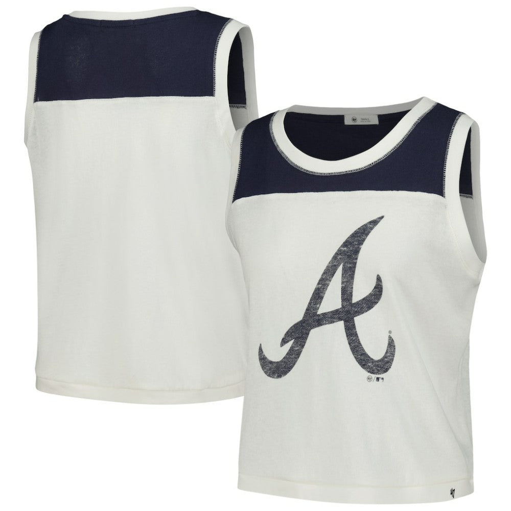 Atlanta Braves Women's Premier Zoey Waist Length Tank Top - White | 47 brand