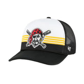 Pittsburgh Pirates Lift Off Foam Front Mesh Trucker Adjustable Hat - Black | 47 brand