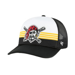 Pittsburgh Pirates Lift Off Foam Front Mesh Trucker Adjustable Hat - Black | 47 brand