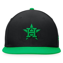 Houston Astros Lucky Snapback Hat - Black/Kelly Green