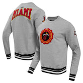 Miami Heat Pro Standard Crest Emblem Pullover Sweatshirt - Heather Gray cheap
