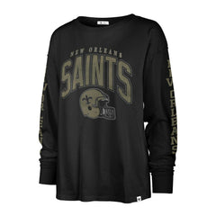 New Orleans Saints '47 Women's Tom Cat Lightweight Long Sleeve T-Shirt - Black discount
