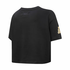 Los Angeles Lakers Pro Standard Women's Holiday Glam Boxy T-Shirt - Black on sale