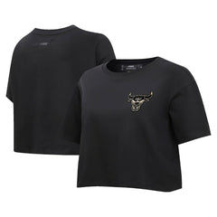 Chicago Bulls Pro Standard Women's Holiday Glam Boxy T-Shirt sale - Black on sale