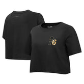 Philadelphia 76ers Pro Standard Women's Holiday Glam Boxy T-Shirt - Black cheap