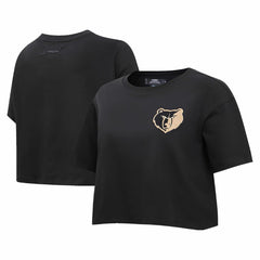 Memphis Grizzlies Pro Standard Women's Holiday Glam Boxy T-Shirt - Black cheap