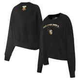 Philadelphia 76ers Pro Standard Women's Glam Cropped Pullover Sweatshirt - Black for sale