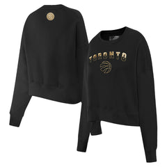 Toronto Raptors Pro Standard Women's Glam Cropped Pullover Sweatshirt - Black on sale