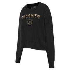 Toronto Raptors Pro Standard Women's Glam Cropped Pullover Sweatshirt - Black on sale