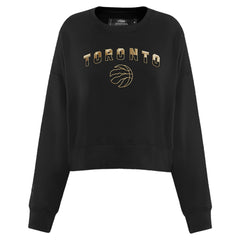 Toronto Raptors Pro Standard Women's Glam Cropped Pullover Sweatshirt - Black on sale