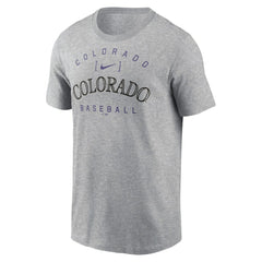 Colorado Rockies Home Team Athletic Arch T-Shirt - Heather Gray | Nike