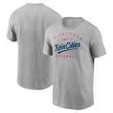 Minnesota Twins Home Team Athletic Arch T-Shirt - Heather Gray | Nike