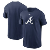 Atlanta Braves Fuse Large Logo T-Shirt - Navy | Nike