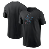 Miami Marlins Fuse Large Logo T-Shirt - Black | Nike