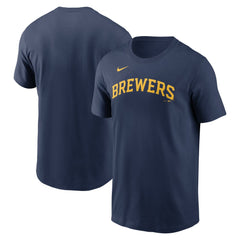 Milwaukee Brewers Fuse Wordmark T-Shirt - Navy | Nike