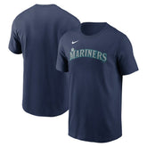 Seattle Mariners Fuse Wordmark T-Shirt - Navy | Nike
