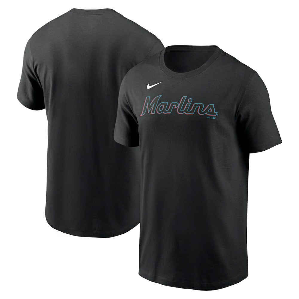 Miami Marlins Fuse Wordmark T-Shirt - Black | Nike